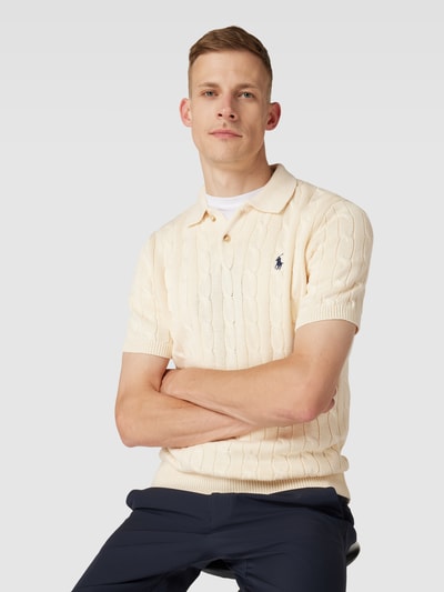 Polo Ralph Lauren Poloshirt mit kurzer Knopfleiste Offwhite 3