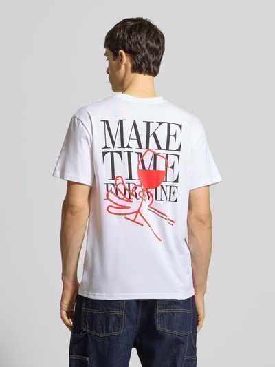 Dedicated T-Shirt mit Motiv-Print Modell 'Make Time For Wine' Weiss 5