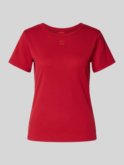 HUGO Regular fit T-shirt van katoenmix, model 'DELORIS' Rood - 2