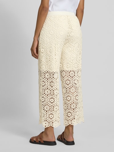 Smith and Soul Korte broek met gehaakt kant en elastische band Offwhite - 5