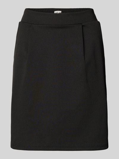 ICHI Minirok van jersey, model 'Kate'  Zwart - 2