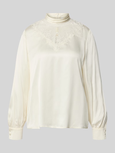 Jake*s Collection Regular fit blouse met lange mouwen van pure viscose Offwhite - 1
