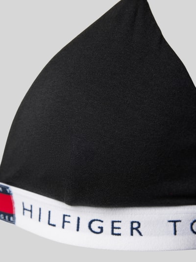 TOMMY HILFIGER Triangel-BH aus Baumwoll-Mix mit elastischem Label-Bund Modell 'HERITAGE' Black 2