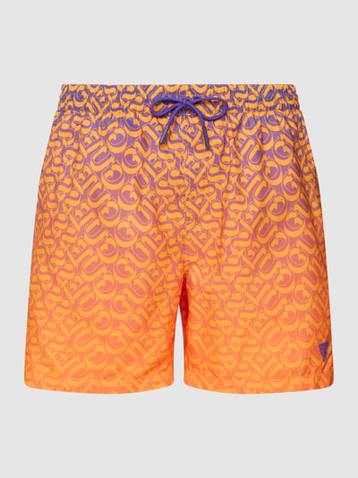 Guess Badehose mit Label-Print Orange 2