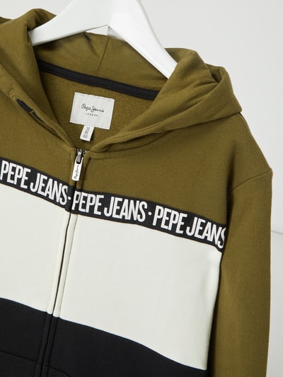 Pepe Jeans Bluza rozpinana o wielokolorowym designie model ‘Freddie’ Oliwkowy 2