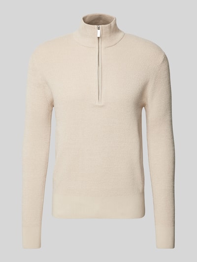 SELECTED HOMME Strickpullover mit gerippten Abschlüssen Modell 'RODNEY' Offwhite 2