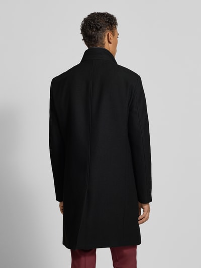 Christian Berg Men Regular fit lange jas met opstaande kraag Zwart - 5