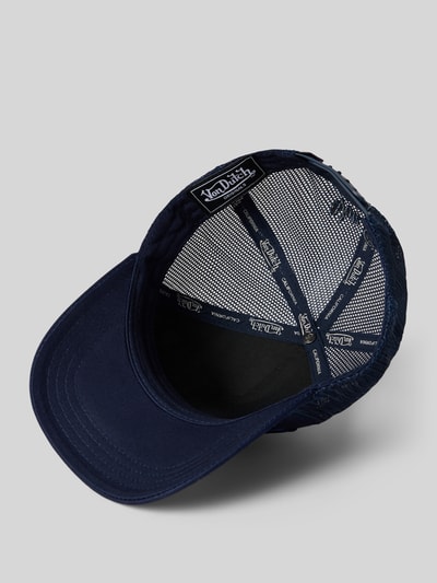 Produktfoto, Trucker Cap mit Label-Stitching von Von Dutch aus dunkelblauem Baumwoll-Mix, verstärkter Schirm, Größenverstellbar