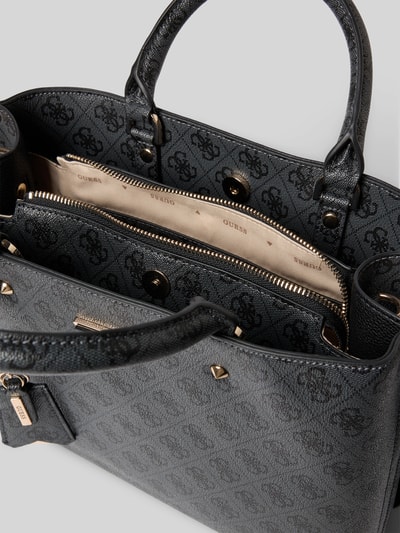 Guess Handtas met hengsel, model 'MERIDIAN GIRLFRIEND SATCH' Grafiet - 5