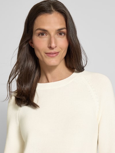 BOSS Strickpullover mit Raglanärmeln Modell 'Fovila' Offwhite 3