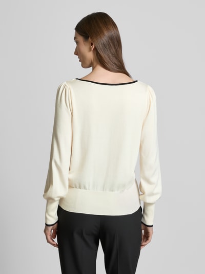 Zero Strickpullover mit Ballonärmeln Offwhite 5