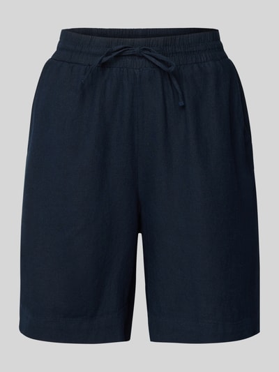 FREE/QUENT Relaxed Fit Leinenbermudas mit Tunnelzug Modell 'Lava' Dunkelblau 2