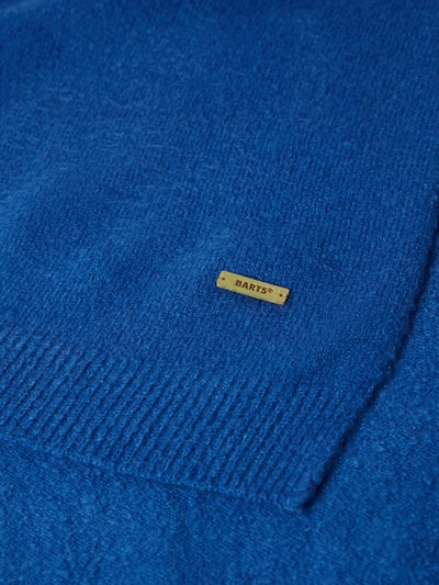 Produktfoto, leuchtend blauer Schal mit Label-Patch, weiche Textur, rechteckige Form, Schal mit Label-Patch Modell 'Witzia' von Barts, Damen Schal von Barts