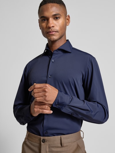 JOOP! Collection Slim fit zakelijk overhemd met knoopsluiting, model 'Pai' Marineblauw - 3