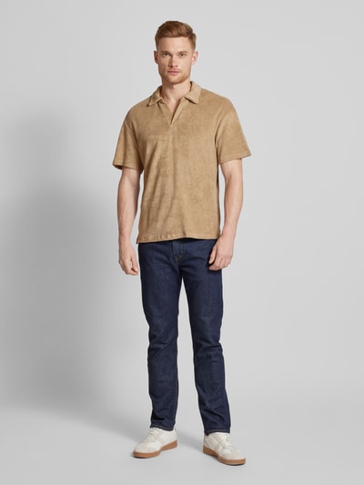 Jack & Jones Premium Poloshirt aus Frottee Modell 'TERRY' Dunkelbraun 1