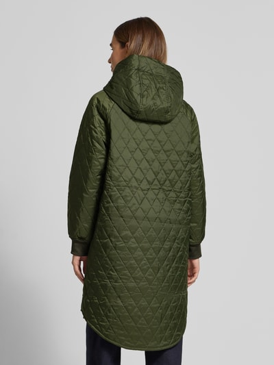 Barbour Relaxed fit gewateerde lange jas met corduroy, model 'HILARY' Olijfgroen - 5