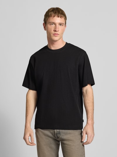 JACK & JONES T-Shirt mit Ripp-Optik Modell 'HARRISON' Black 4