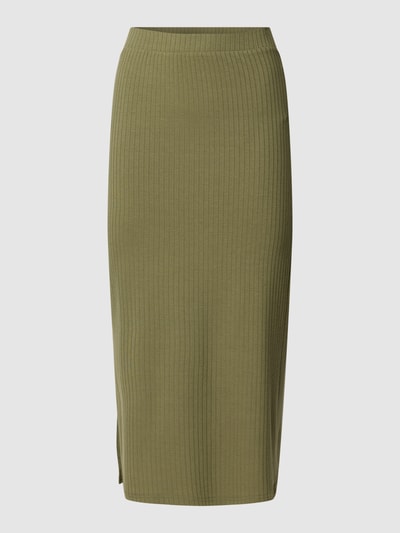 Pieces Spódnica midi z fakturowanym wzorem model ‘KYLIE’ Khaki 2