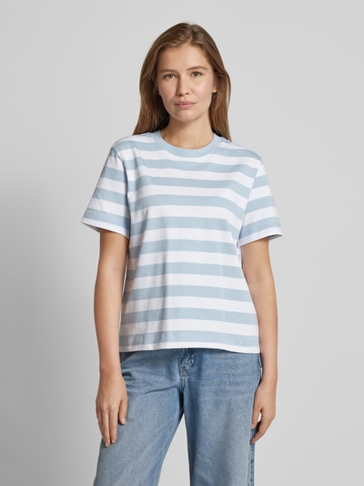 Selected Femme T-shirt met ronde hals, model 'ESSENTIAL' Lichtblauw - 4