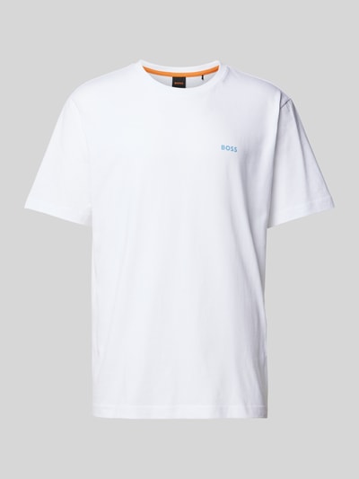 BOSS Orange T-Shirt mit Label-Print Modell 'Coral' Weiss 2