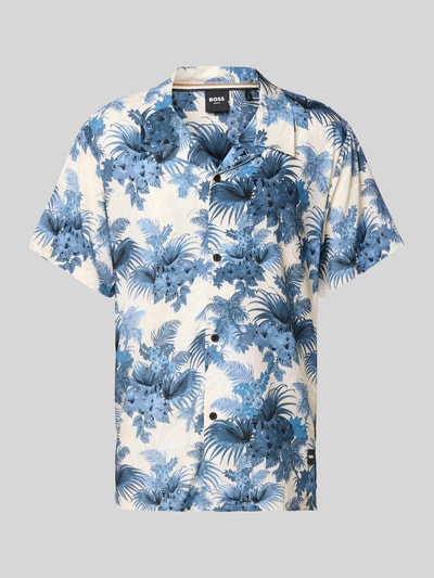 BOSS Relaxed fit vrijetijdsoverhemd met all-over motief Lichtblauw - 2