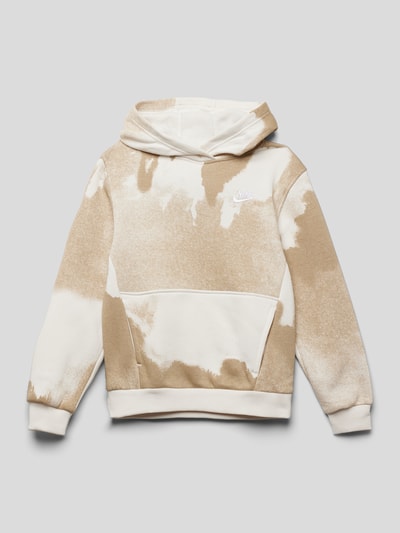 Nike Hoodie im Allover-Look mit Label-Stitching Beige 1