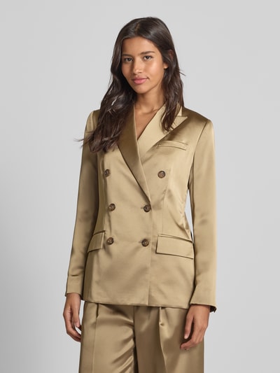 Lauren Ralph Lauren Blazer van satijn met reverskraag, model 'Ryen' Middenbruin - 4