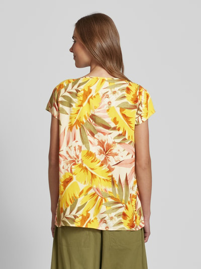 Soyaconcept T-shirt met bloemenmotief, model 'Elyse' Donkergeel - 5