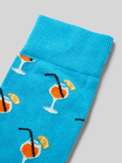 Happy Socks Socken mit Label-Print Aqua 2