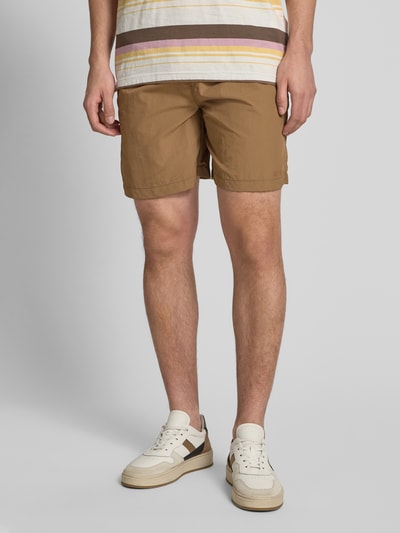 WOODBIRD Regular Fit Shorts mit Gürtel Modell 'Choi' Hellbraun 4