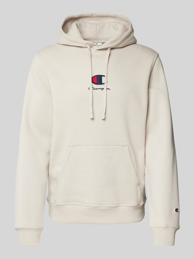 CHAMPION Hoodie mit Label-Stitching Beige 2