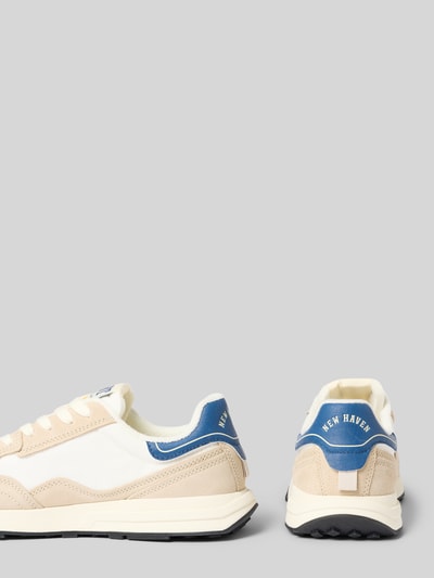Produktfoto, Sneaker aus Leder-Textil-Mix Modell 'Youtron' von Gant für Herren, Beige und Blau, Abgerundete-Spitze, Schnürung, Absatzhöhe 3 cm, Schafthöhe 8 cm, Schaftweite 11 cm, strukturierte Oberfläche