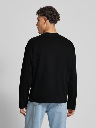 WEEKDAY Shirt met lange mouwen en geribde ronde hals Zwart - 5