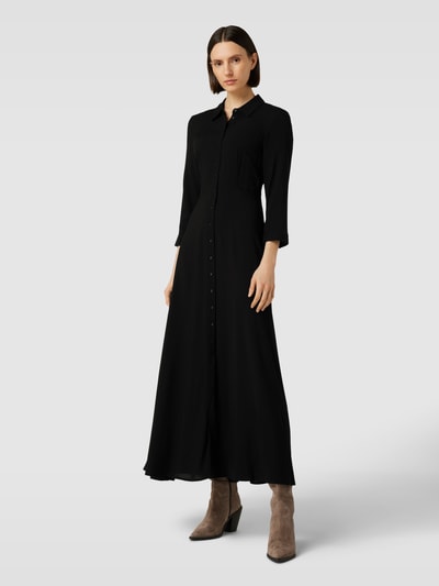 YAS Długa sukienka z listwą guzikową model ‘SAVANNA’ Czarny 1