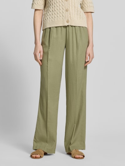 s.Oliver RED LABEL Relaxed Fit Weite Hose aus Leinen-Viskose-Mix Khaki 4