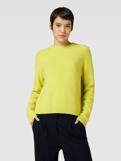 BOSS Black Women Sweter z dzianiny z okrągłym dekoltem model ‘Febisan’ Neonowy żółty 4