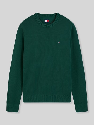 Tommy Jeans Sweter o kroju slim fit z czystej bawełny Ciemnozielony 2