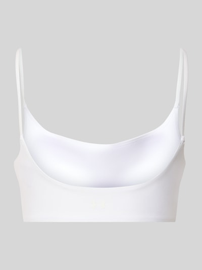 Productfoto, Slim Fit Bralette mit Spaghettiträgern van Under Armour in wit, elastische materiaalmix, rugdecolleté, dames bralette.