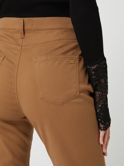 Brax Slim fit broek met modal, model 'Mary' Lichtbruin - 3