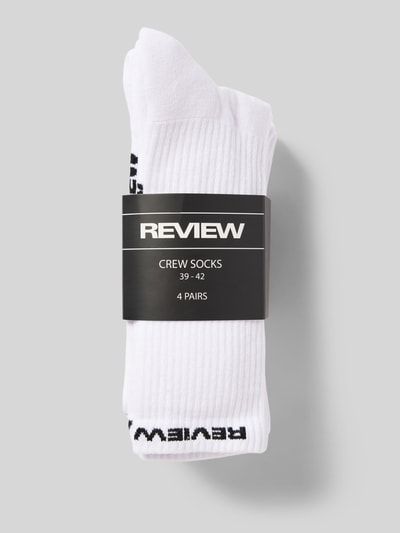 REVIEW Socken mit Label-Print im 4er-Pack Weiss 1