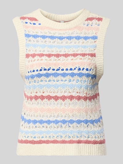 Produktfoto, Regular Fit Strick-Top mit groben Strickmustern Modell 'GEENA' van ONLY, dames knitwear top in crème, roze en blauw, fijne textuur