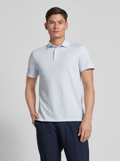 Polo Ralph Lauren Tailored Fit Poloshirt mit Label-Stitching Hellblau 4