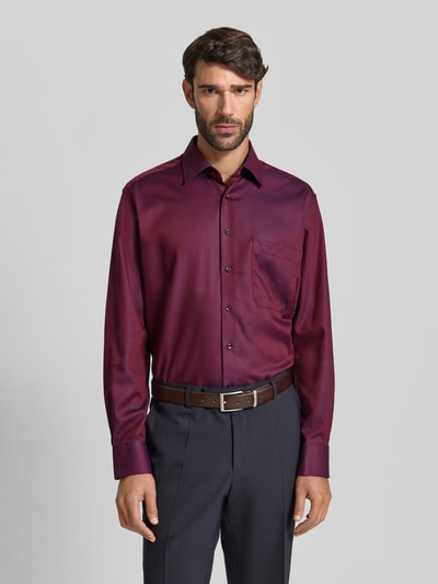 ETERNA Comfort Fit Businesshemd mit Knopfleiste Bordeaux 4