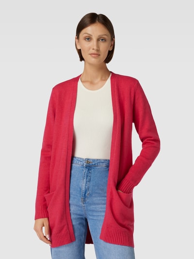 Vila Cardigan aus Viskose-Mix mit gerippten Abschlüssen Modell 'RIL' Pink 4