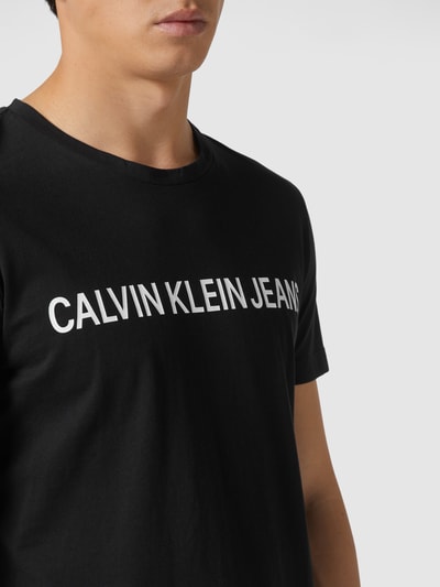 Calvin Klein Jeans T-shirt met logoprint Zwart - 3