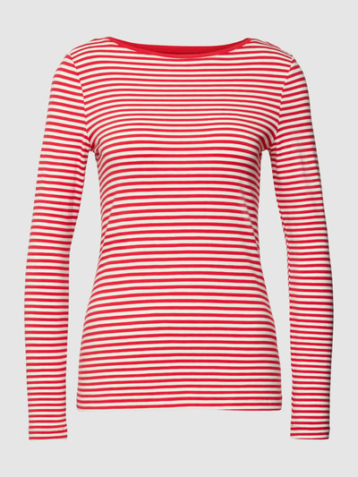 Montego Longsleeve mit Streifenmuster und U-Boot-Ausschnitt Rot 2