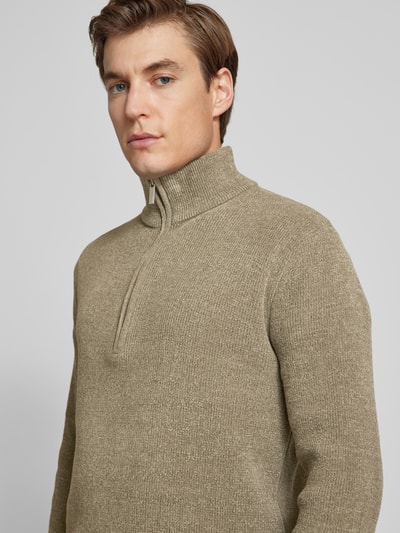 SELECTED HOMME Strickpullover mit gerippten Abschlüssen Modell 'RODNEY' Khaki 3