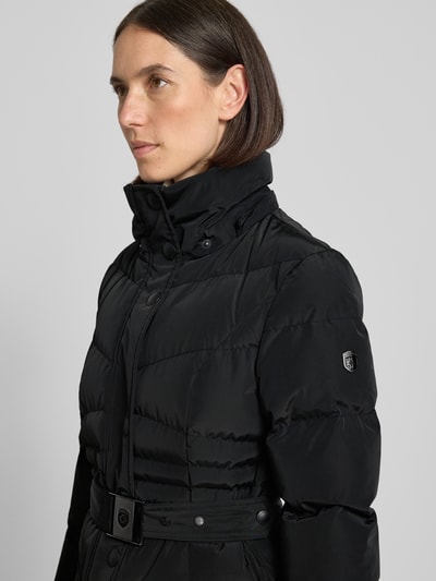 Wellensteyn Gewatteerde lange jas met riem, model 'OPIUM 382' Zwart - 3