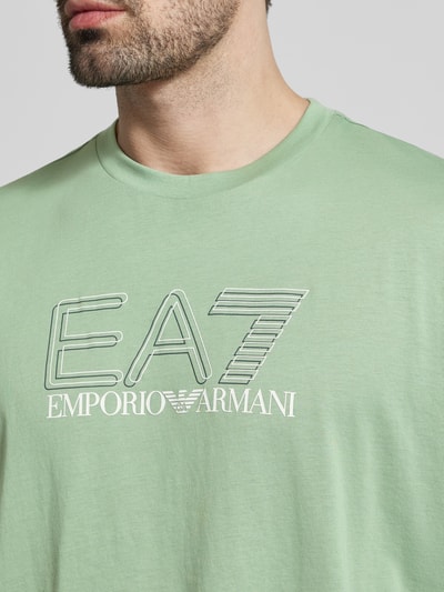 EA7 Emporio Armani T-Shirt mit Logo und Rundhalsausschnitt Gruen 3