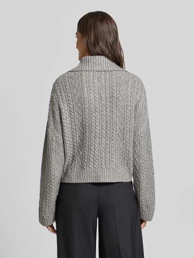 windsor. Strickjacke aus Woll-Yak-Mix mit Zopfmuster Mittelgrau 5